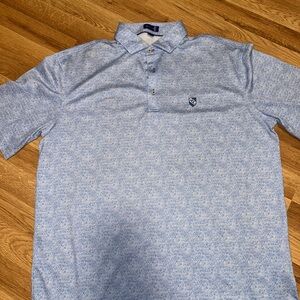Light Blue Floral Polo Shirt